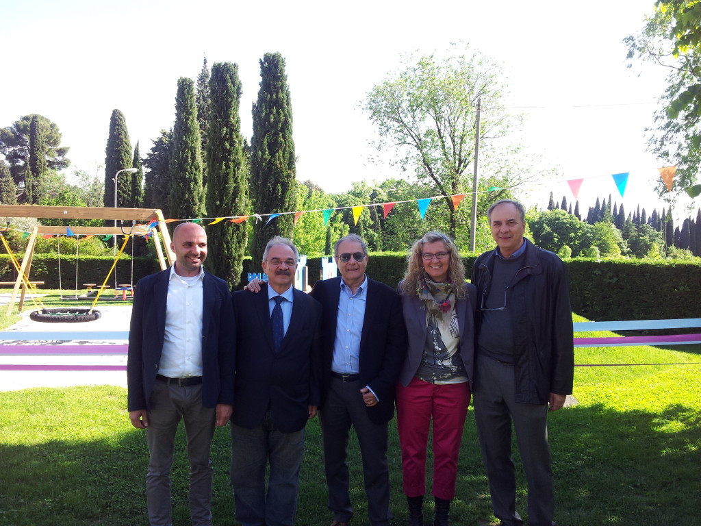 Un momento dell'inaugurazione del parco di Gargagnago