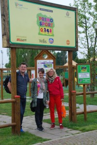 Prof. Sigmundsson e prof. Haga, assieme a Patrizia Tortella, in visita al parco giochi Primo Sport 0246 della Ghirada di Treviso