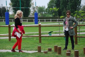 Prof. Haga, assieme a Patrizia Tortella, in visita al parco giochi Primo Sport 0246 della Ghirada di Treviso
